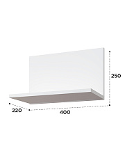 Полка Эмилия ЭЛ-9 белый структурный/меренга