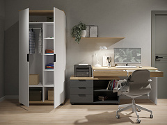 Шкаф платяной Скайлайт СЛ-6К блэквуд ячменный/белый/меренга