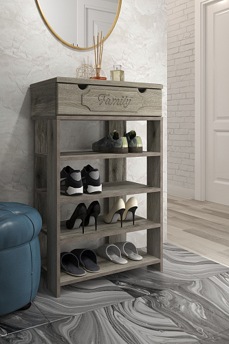 Тумба для обуви ДримСтар ДС-21 (600) дуб эвок/дуб сонома темный