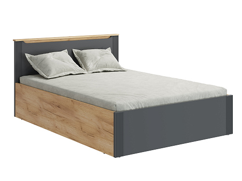 Кровать с ПМ Эмилия ЭЛ-33 (140х200) дуб крафт золотой/графит