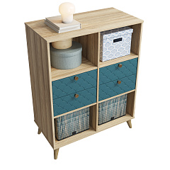 Тумба Велламо ВО-04 блэквуд ячменный/морская волна