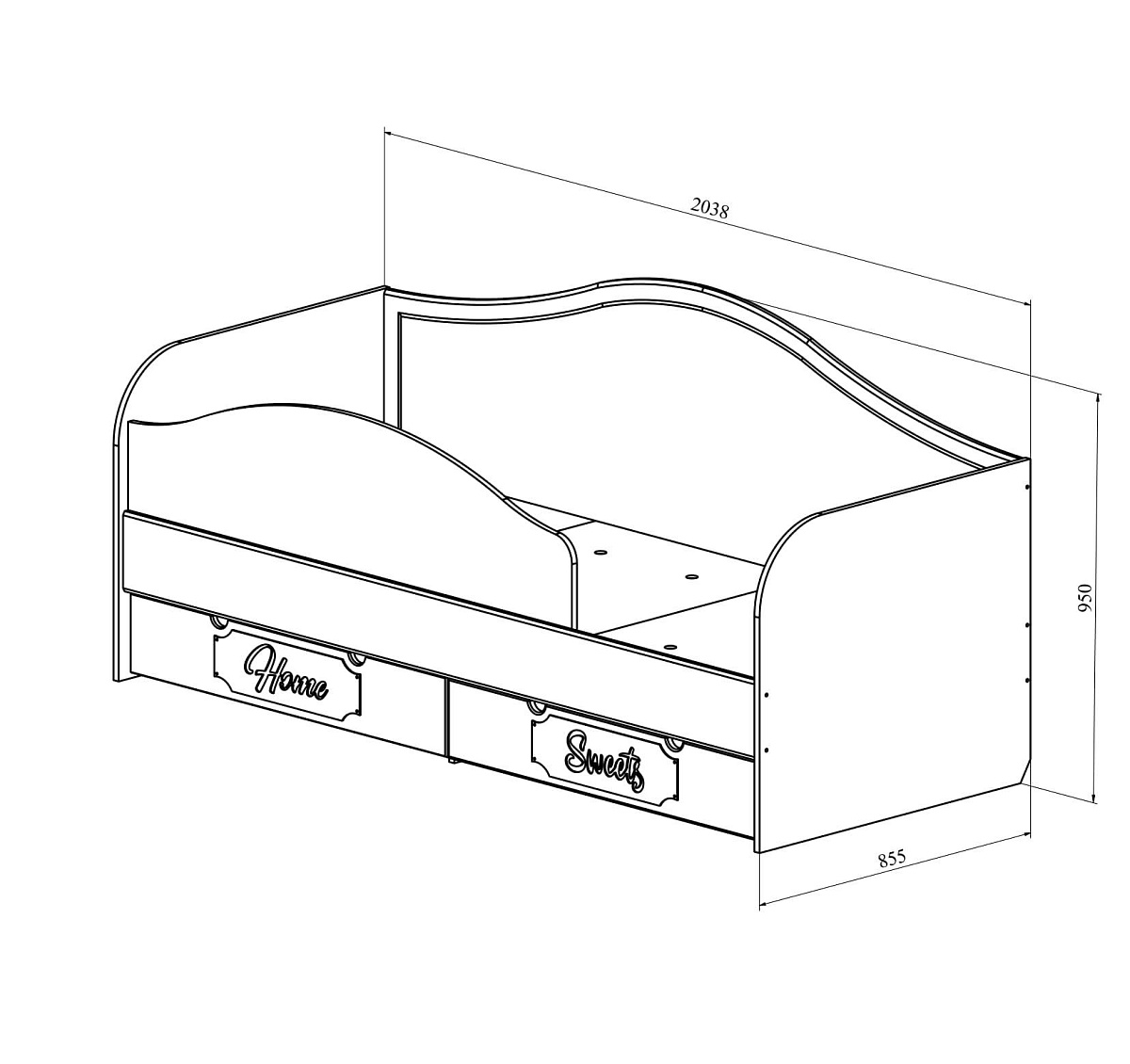 Кровать ДримСтар ДС-51 (800х2000) белое дерево
