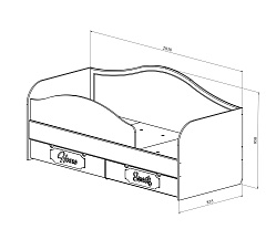 Кровать ДримСтар ДС-51 (800х2000) белое дерево
