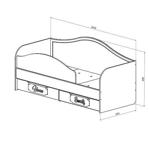 Кровать ДримСтар ДС-51 (800х2000) белое дерево