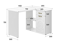Стол угловой Монблан МБ-74К белое дерево