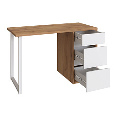 Стол С-411 дуб крафт золотой/меренга (1200х550 белая опора)