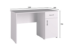 Стол письменный С-113K белый структурный
