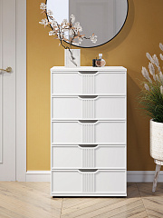 Комод Эмилия ЭЛ-18 белый структурный/меренга