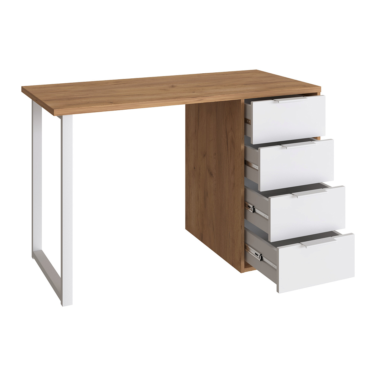 Стол С-410 дуб крафт золотой/меренга (1200х550 белая опора)