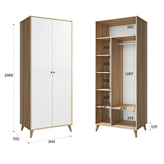 Шкаф Велламо ВО-06 блэквуд ячменный/бланж