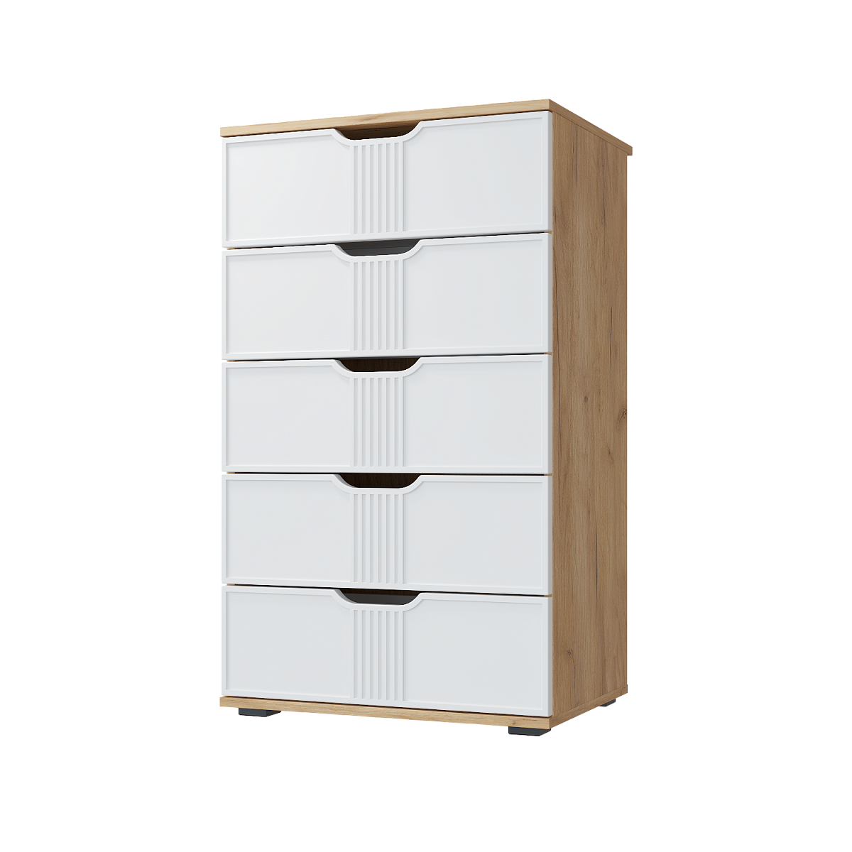 Комод Эмилия ЭЛ-18 дуб крафт золотой/меренга