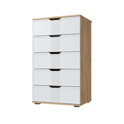 Комод Эмилия ЭЛ-18 дуб крафт золотой/меренга