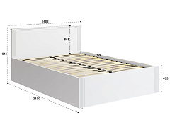 Кровать с ПМ Эмилия ЭЛ-33 (140х200) белый структурный/меренга