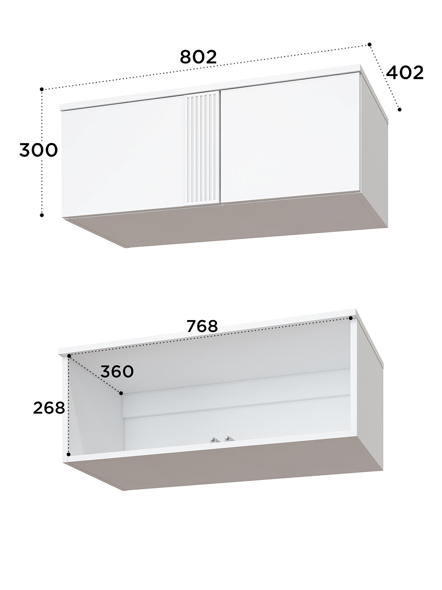 Антресоль Эмилия ЭЛ-51 белый структурный/меренга