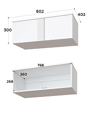 Антресоль Эмилия ЭЛ-51 белый структурный/меренга