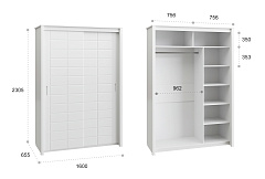 Шкаф-купе Изабель ИЗ-60К белое дерево