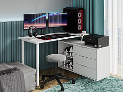 Стол С-600 белый структурный/каркас белый (1350х600)