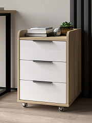 Тумба мобильная К-56 блэквуд ячменный/меренга