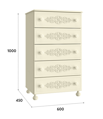 Комод Ассоль плюс АС-62 ваниль