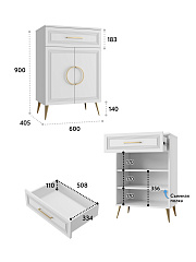 Тумба Оливия ОЛ-08 белый бриллиант/бланж