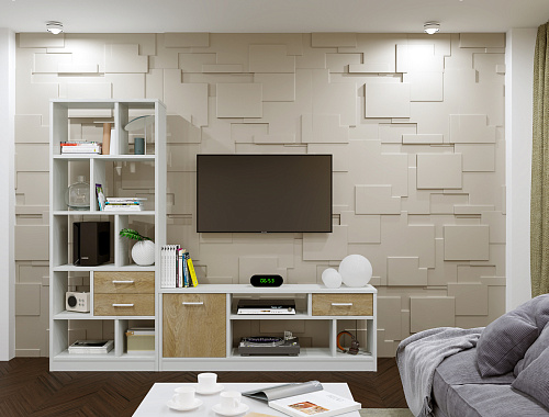 Тумба Виктория ВИ-1К белый структурный/дуб роше