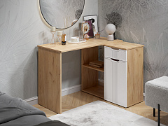 Стол угловой Эмилия ЭЛ-46 дуб крафт золотой/меренга