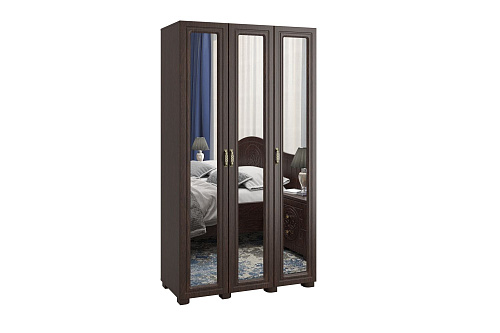 Шкаф «Монблан» МБ-24К с зеркалом венге/орех шоколадный