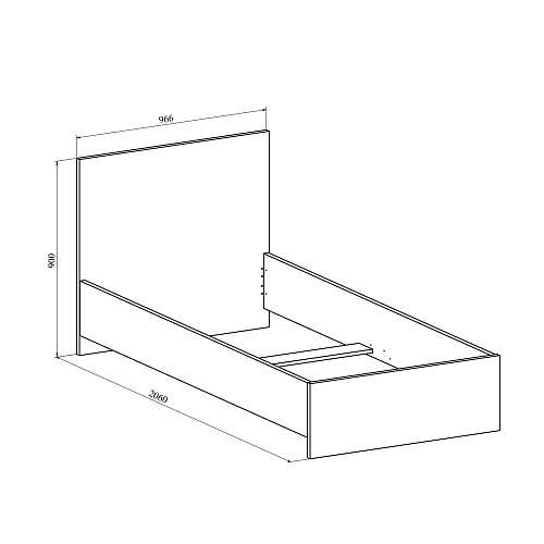 Кровать Виктория ВИ-23 (900x2000) дуб крафт золотой