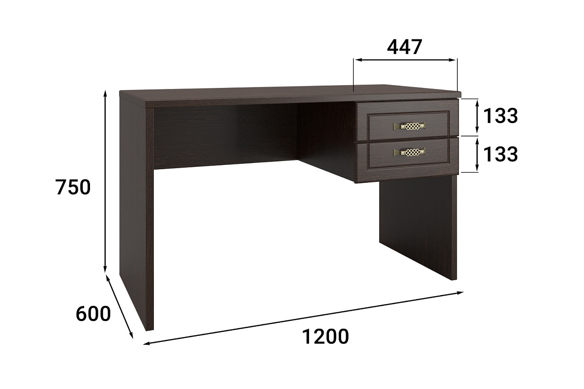 Стол письменный «Монблан» МБ-71К венге/орех шоколадный
