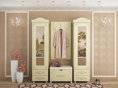 Шкаф-пенал с зеркалом Ассоль плюс АС-1 ваниль
