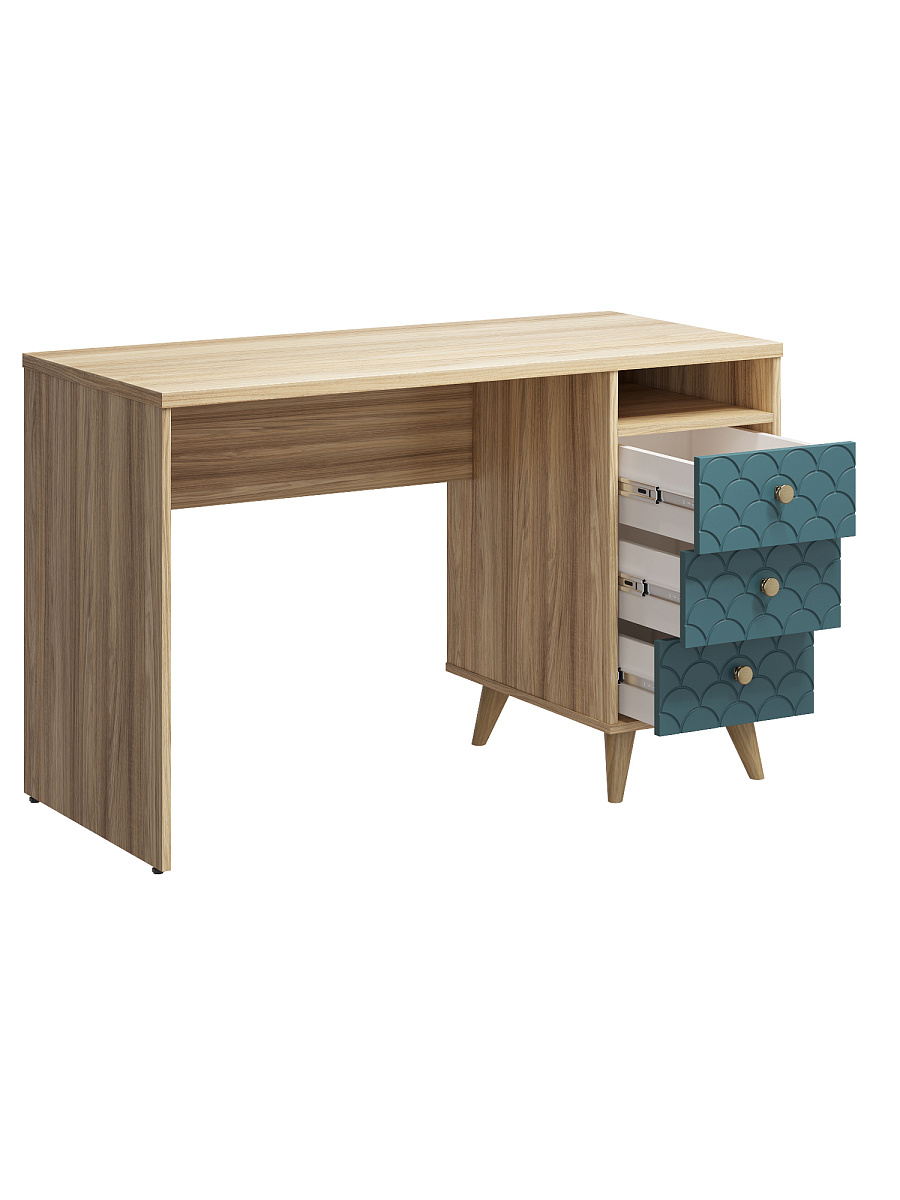 Стол Велламо ВО-17 блэквуд ячменный/морская волна (правый)