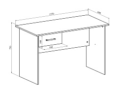 Комплект стол с тумбой ОФ-113K+ОФ-26 северное дерево светлое