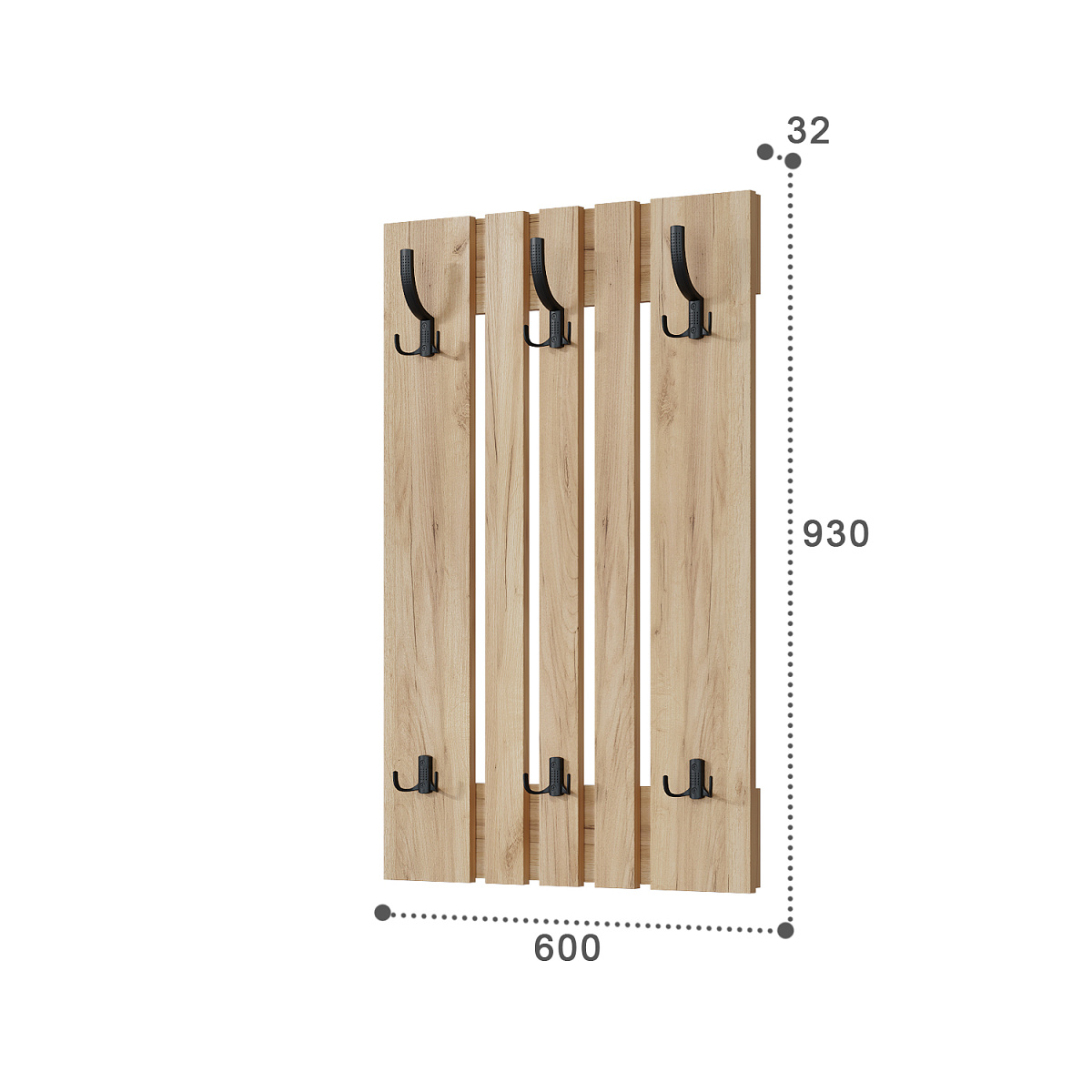 Вешалка Эмилия ЭЛ-6 дуб крафт золотой