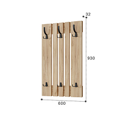 Вешалка Эмилия ЭЛ-6 дуб крафт золотой