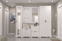 Гарнитур для прихожей «Монблан 2020-08» белое дерево
