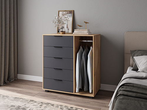 Шкаф комбинированный К-20 дуб крафт золотой/графит