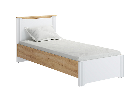 Кровать Эмилия ЭЛ-27 (90х200) дуб крафт золотой/меренга