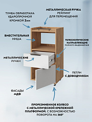 Тумба комбинированная К-33 дуб крафт золотой/меренга