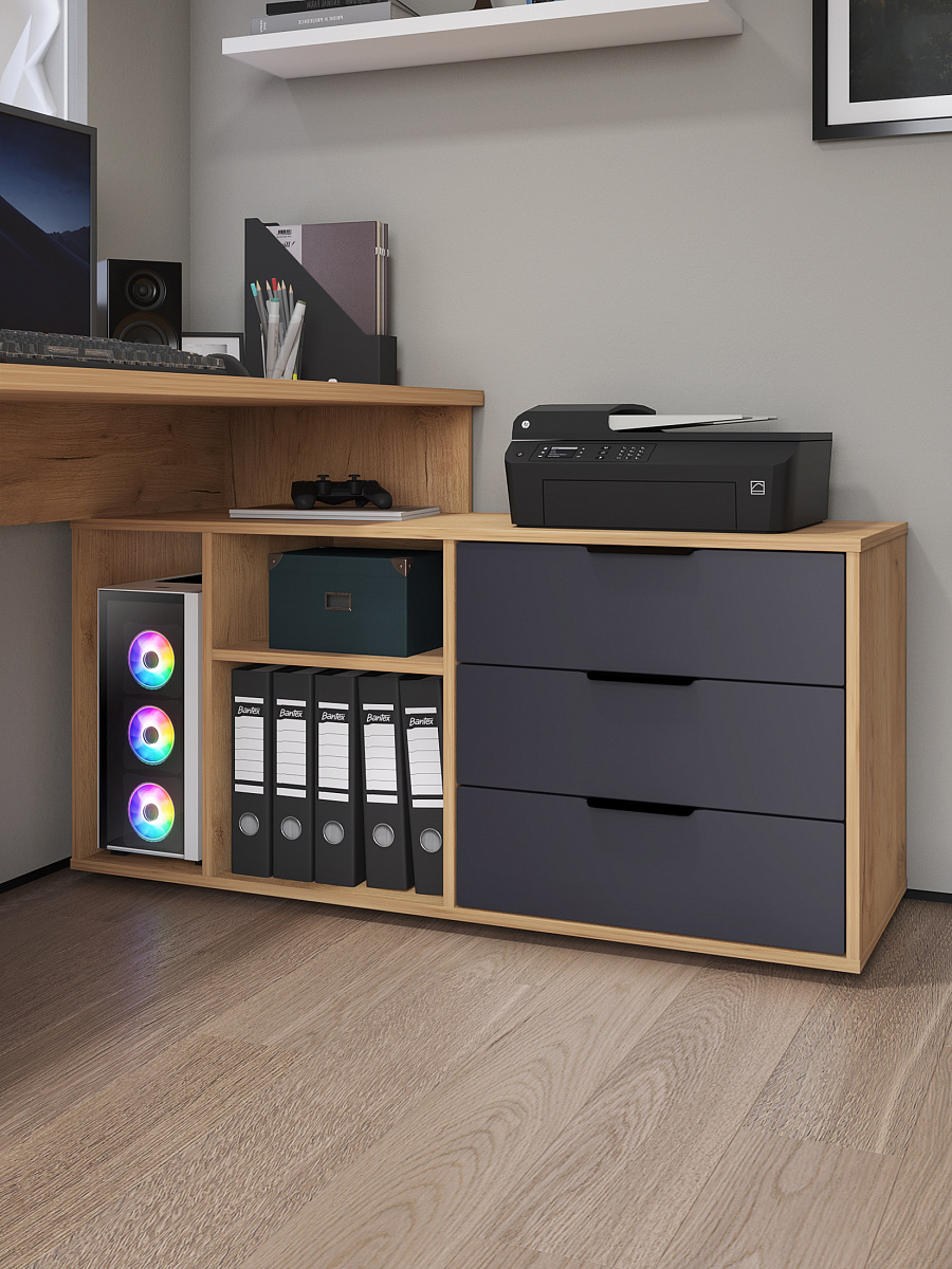 Стол угловой Оптима ОП-22 дуб крафт золотой/графит