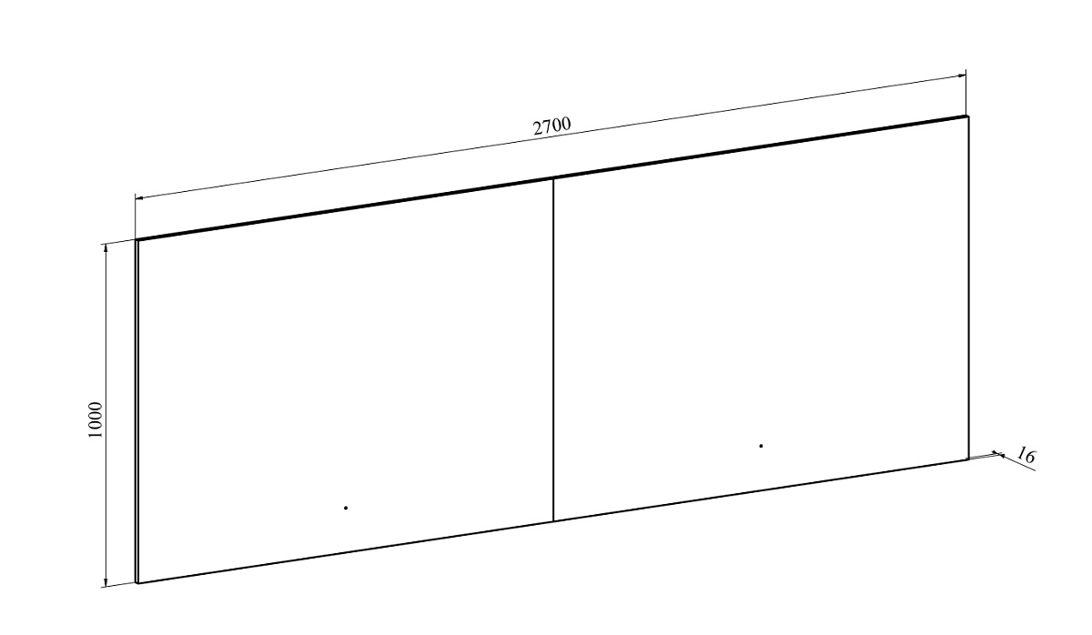 Изголовье для кровати Виктория ВИ-25 (2700x1000) дуб крафт золотой