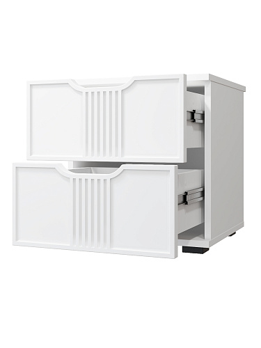 Тумба прикроватная Эмилия ЭЛ-25 белый структурный/меренга