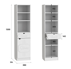 Пенал ДримСтар ДС-62 белое дерево