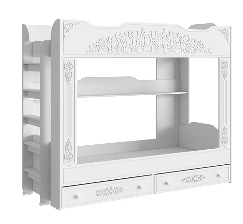 Кровать двухъярусная Ассоль АС-25 (2000х900) белое дерево