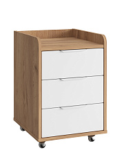 Тумба мобильная К-57 дуб крафт золотой/меренга