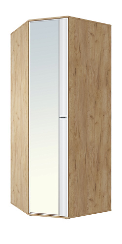 Шкаф угловой Эмилия ЭЛ-17К с зеркалом дуб крафт золотой/меренга