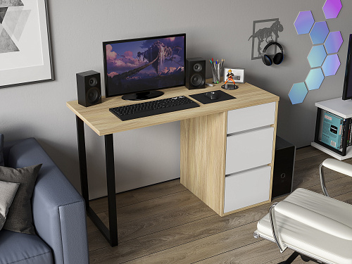 Стол С-401 блэквуд ячменный/меренга