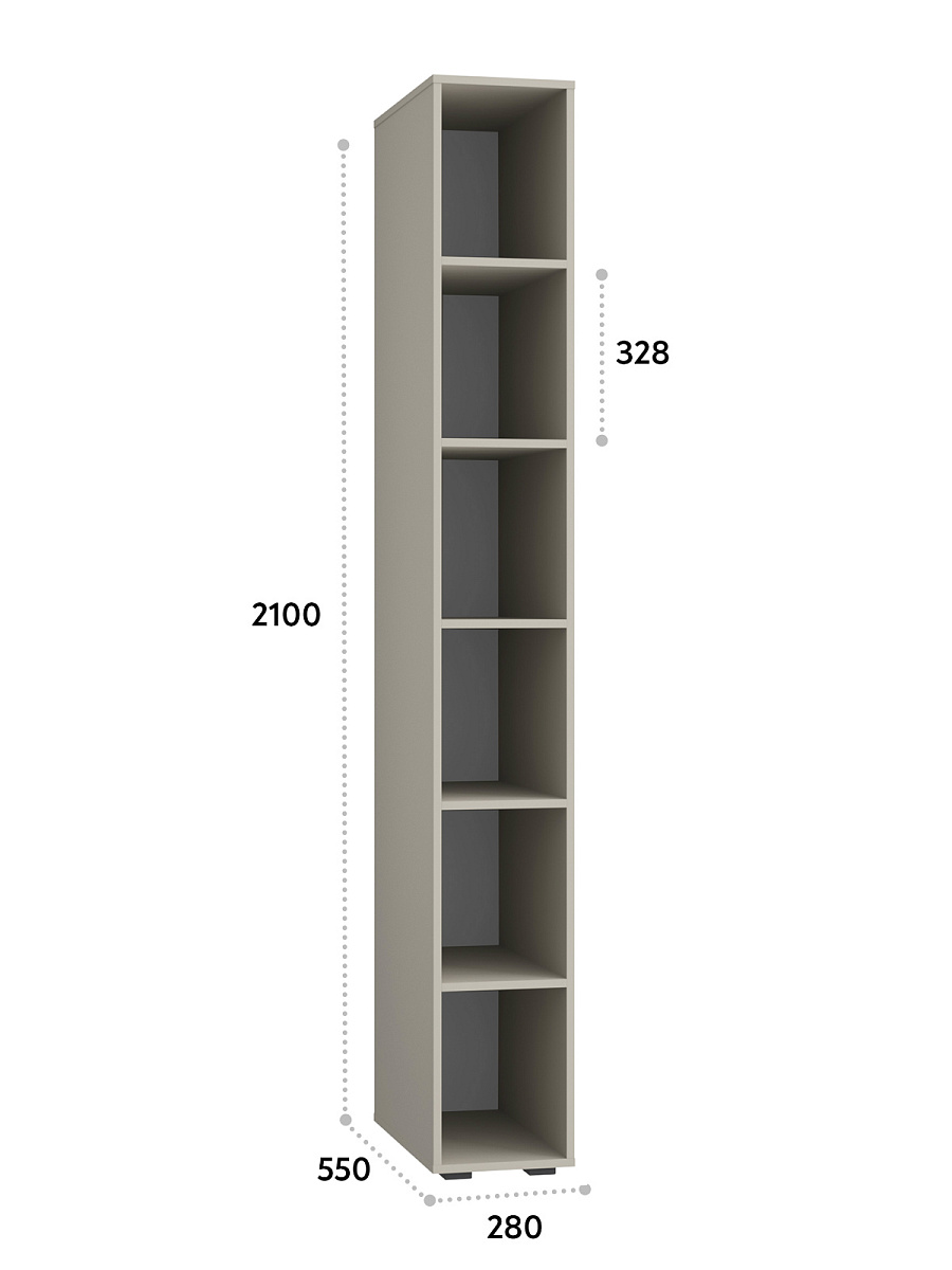 Пенал Оптима ОП-12 глиняный серый