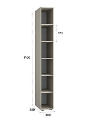 Пенал Оптима ОП-12 глиняный серый
