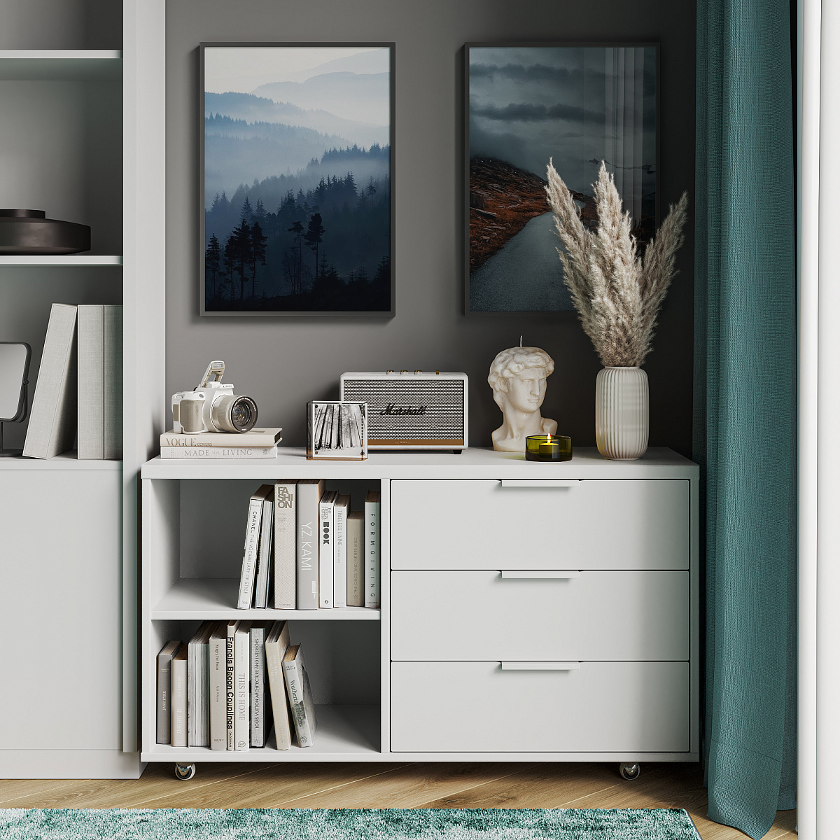 Тумба К-51 белый структурный/меренга