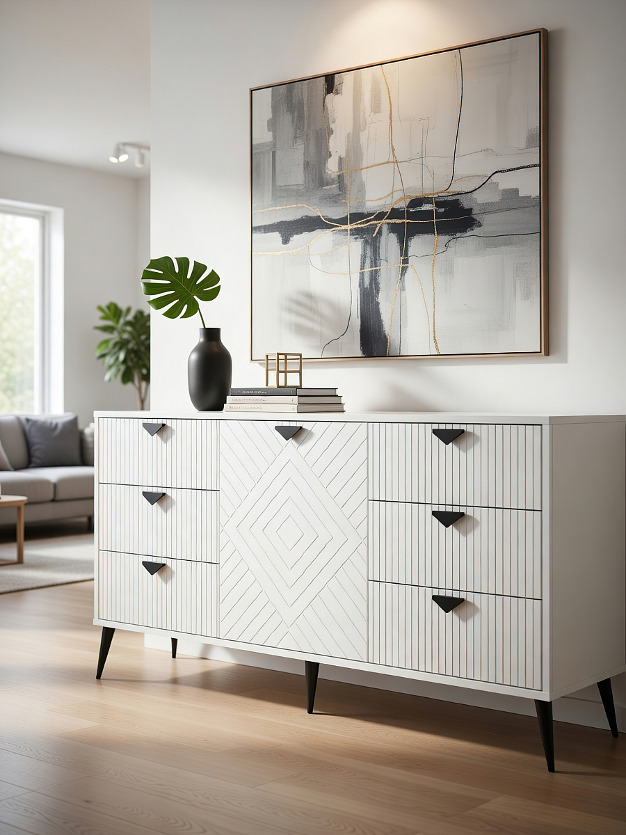 Комод Астрид АР-03 белый бриллиант/бланж